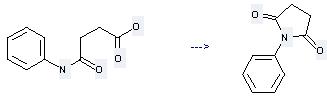 2,5-Pyrrolidinedione,1-phenyl- can be prepared by N-phenyl-succinamic acid by heating